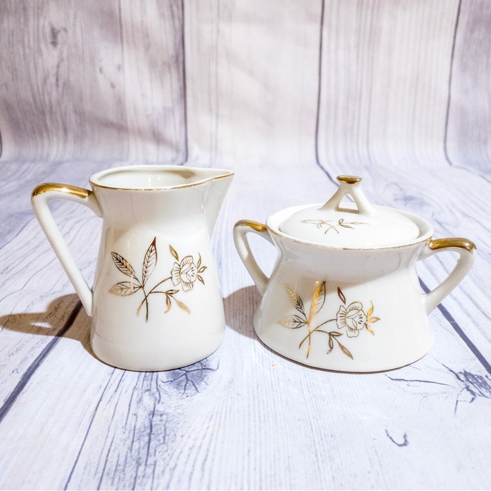 Vintage Porcelain Cream & Sugar Set Made in Japan